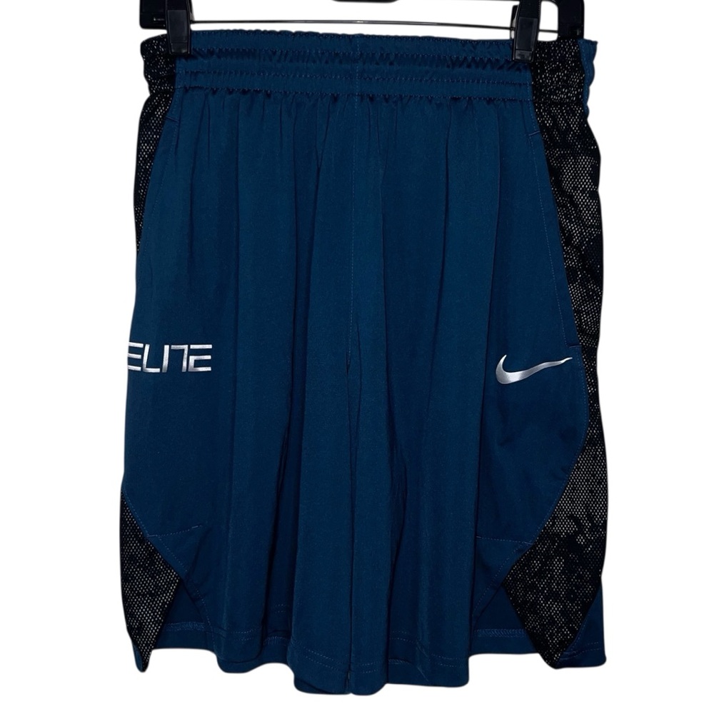 Nike Elite Men’s Blue and Black Basketball Shorts Size Large